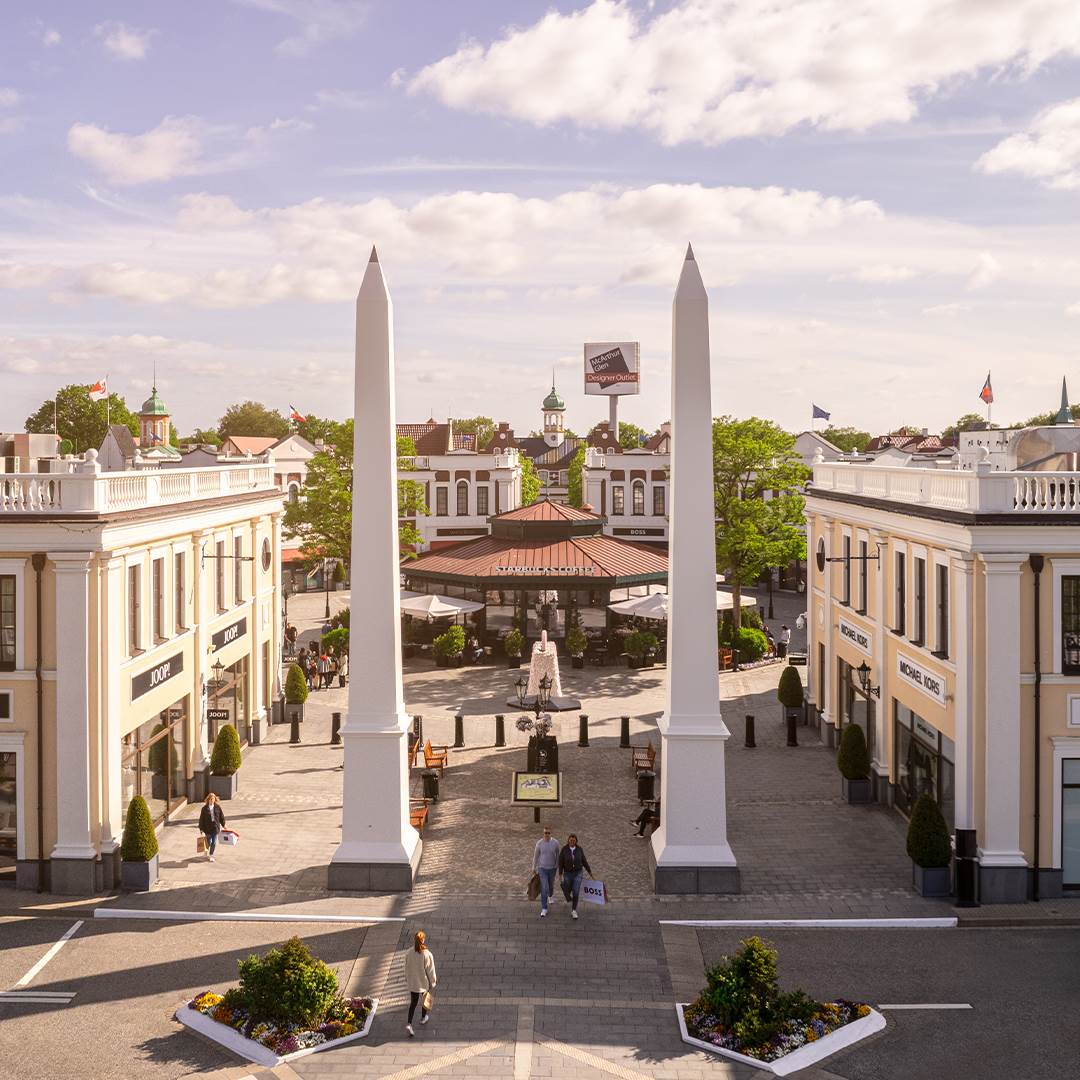 Hovedindgangen til Designer Outlet Neumünster
