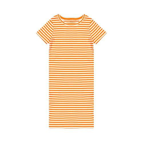 Striped Mini Dress Girls Orange